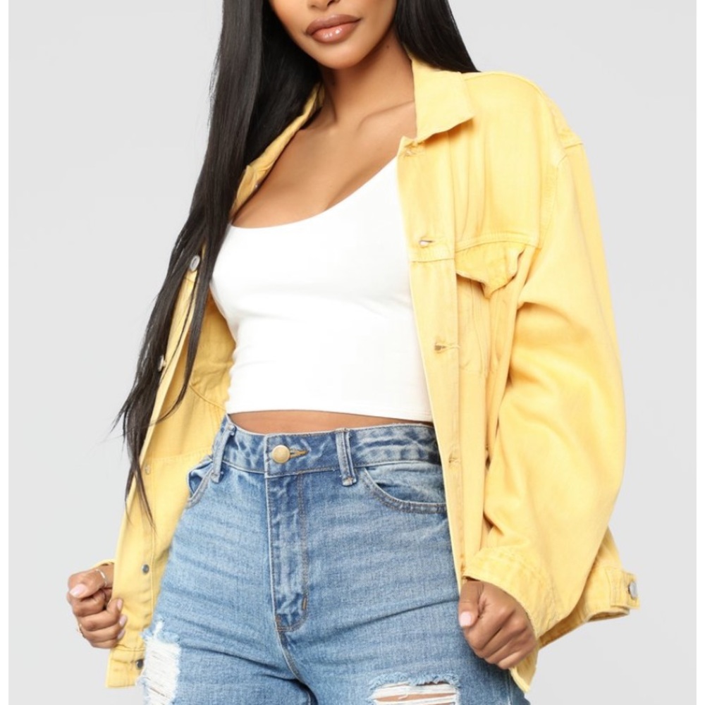 Fashion Nova Yellow Jean Jacket